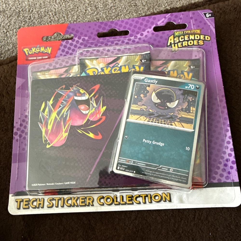 Gastly Ascended Heroes Pokémon Tech sticker collection!